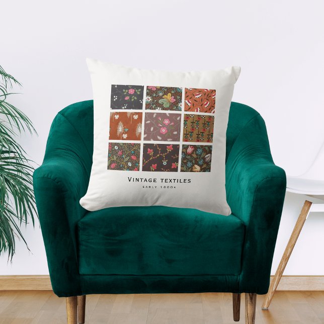 almohada de lanzamiento de 'Vintage Textiles' | Pa (Subido por el creador)
