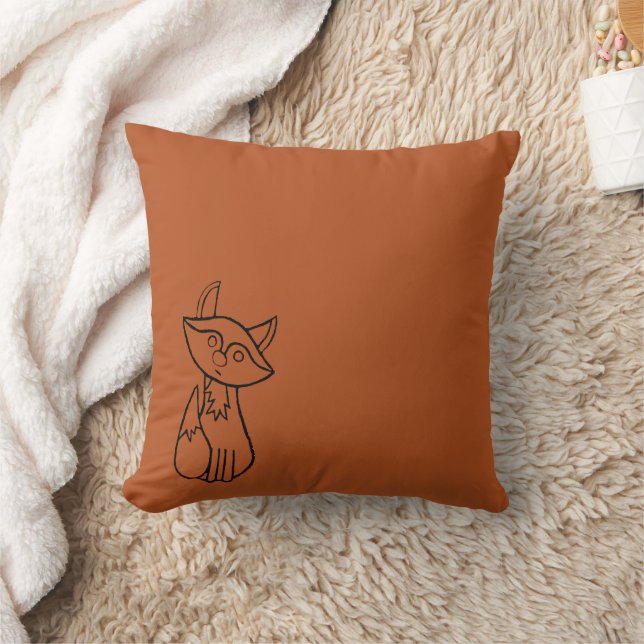 Almohada de lanzamiento delineada de Fig the Fox (Manta)