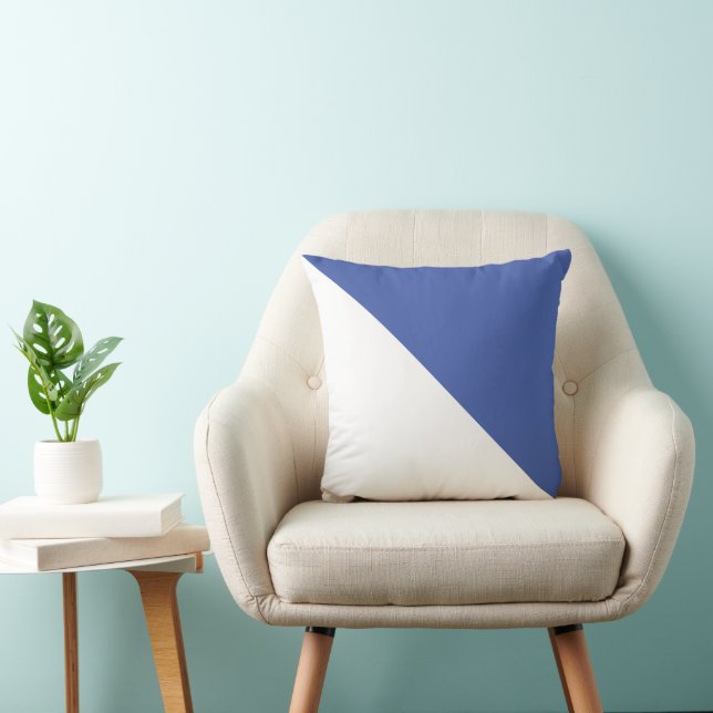 Almohada de lanzamiento diagonal de dos tonos azul (Silla)