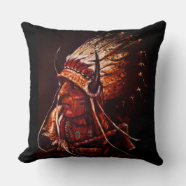 Almohada de lanzamiento "El Reno Chief" nativo ame