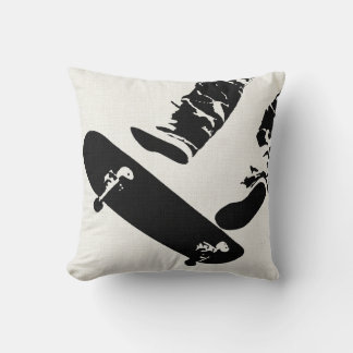 Almohada de lanzamiento en blanco y negro - Salto 