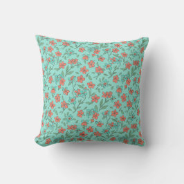 Almohada de lanzamiento floral de plumeria turques