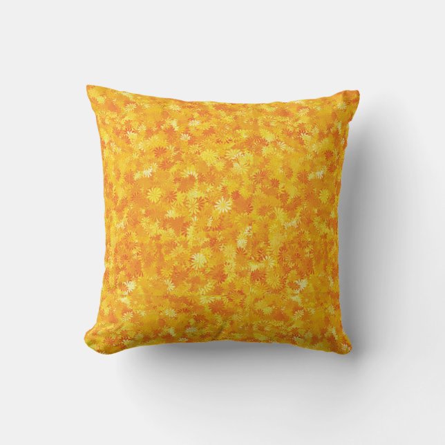 almohada de lanzamiento floral naranja (Anverso)