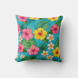 Almohada de lanzamiento floral tropical brillante