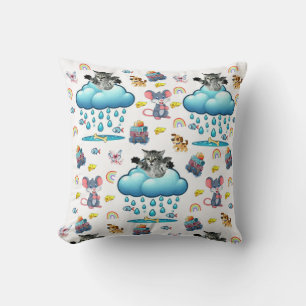 Almohada de lanzamiento Gato Perro Ratones Queso H