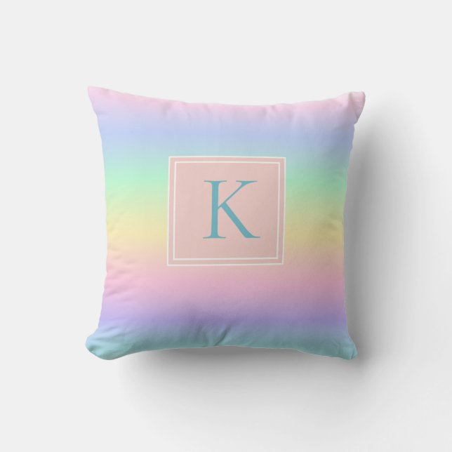 Almohada de lanzamiento inicial de Pastel Rainbow  (Anverso)