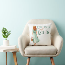 Almohada de lanzamiento Mantén la calma y teje