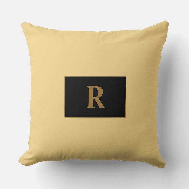 Almohada de lanzamiento monogramada de champán (Anverso)