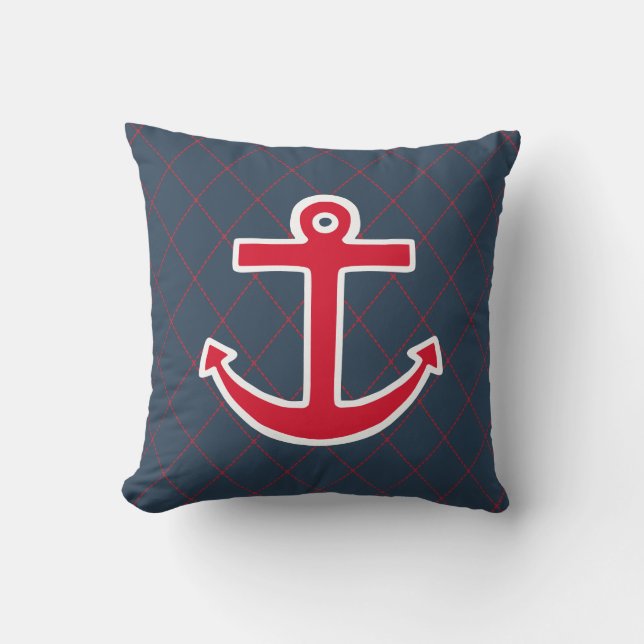 Almohada de lanzamiento náutico de Ancla Roja (Anverso)