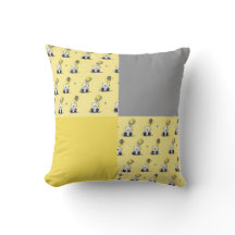 Almohada de lanzamiento Osos globos amarillo y gri