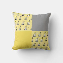 Almohada de lanzamiento Osos globos amarillo y gri