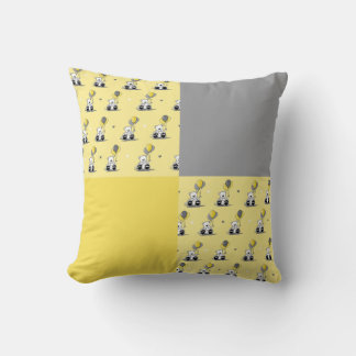 Almohada de lanzamiento Osos globos amarillo y gri
