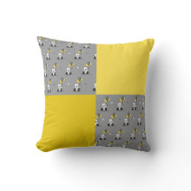 Almohada de lanzamiento Osos globos Amarillo y Gri