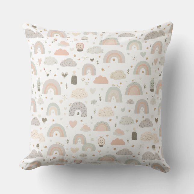 Almohada de lanzamiento para bebé con tonos pastel (Anverso)
