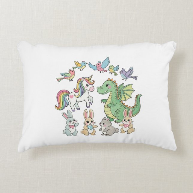 Almohada de lanzamiento para niños con dragón unic (Anverso)