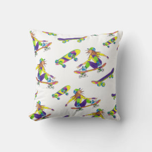 Almohada de lanzamiento patrón de niña skater
