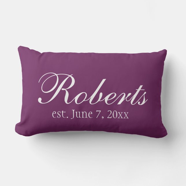 Almohada de lanzamiento personalizada con apellido (Anverso)