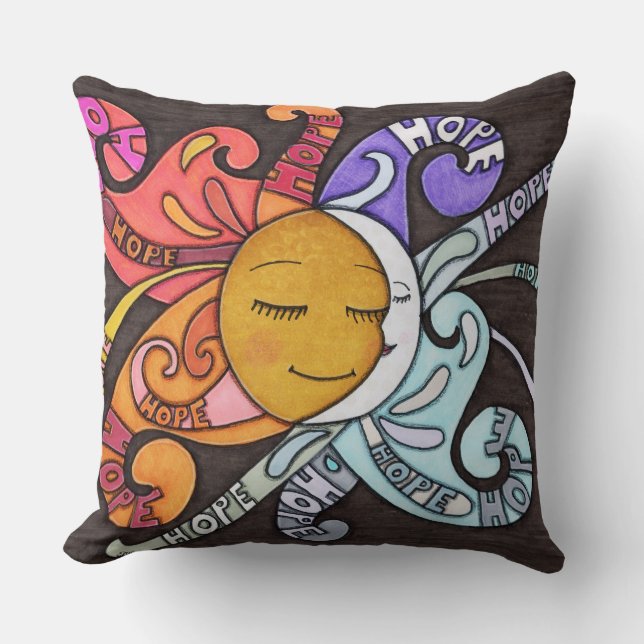 Almohada de lanzamiento Rayos de Esperanza  (Anverso)