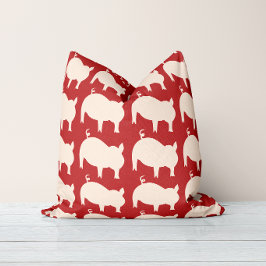Almohada de lanzamiento roja y blanca del desfile 