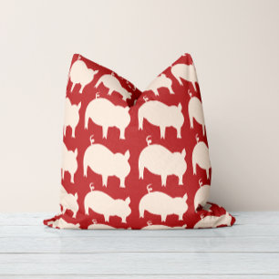 Almohada de lanzamiento roja y blanca del desfile