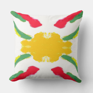 almohada de lanzamiento rojo y amarillo Starburst