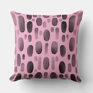 Almohada de lanzamiento rosa negro abstracto patró