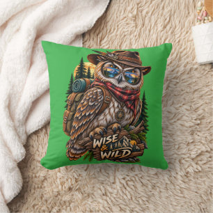 Almohada de lanzamiento sabia y salvaje búho excur