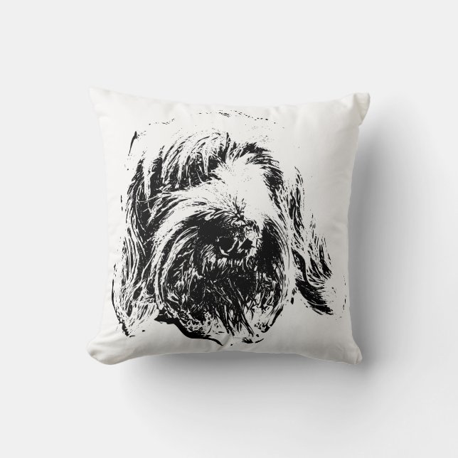 Almohada de lanzamiento Spinone – Perro de tinta n (Anverso)
