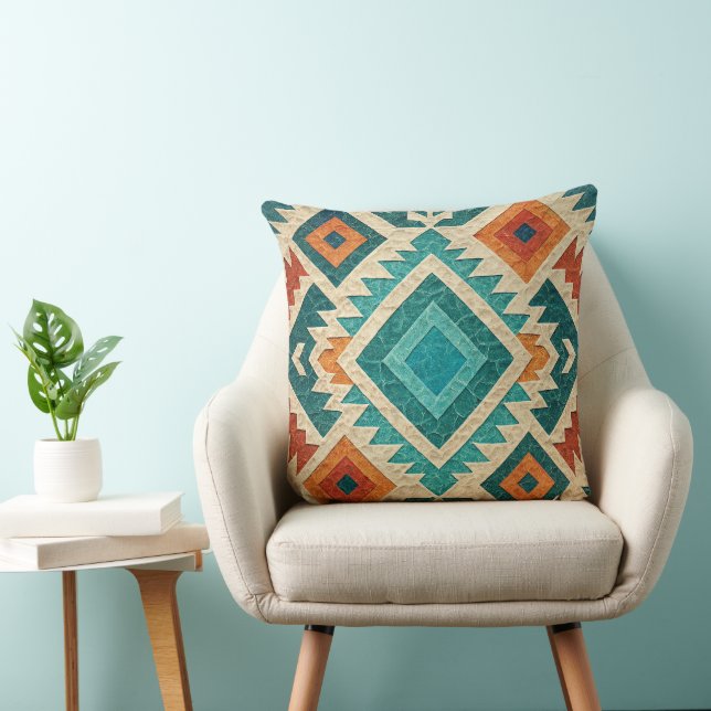 Almohada de lanzamiento tribal navajo boho (Silla)