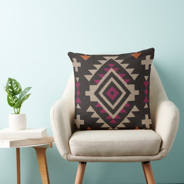 Almohada de lanzamiento tribal navajo boho (Silla)