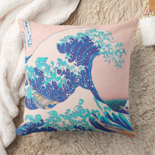 Almohada de lanzamiento vintage de la gran ola del