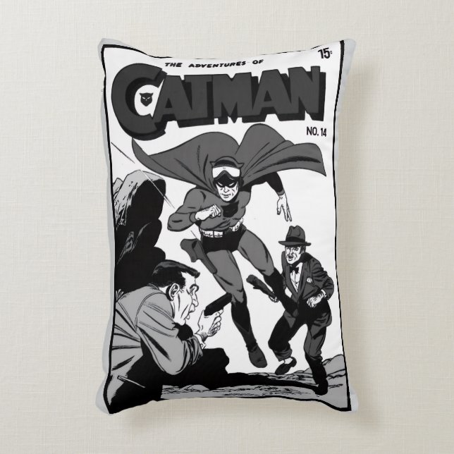Almohada de las Aventuras de CATMAN de los 50 (Frente (Vertical))