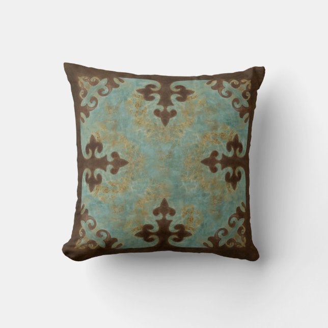 Almohada de las botas de cuero de la turquesa (Anverso)