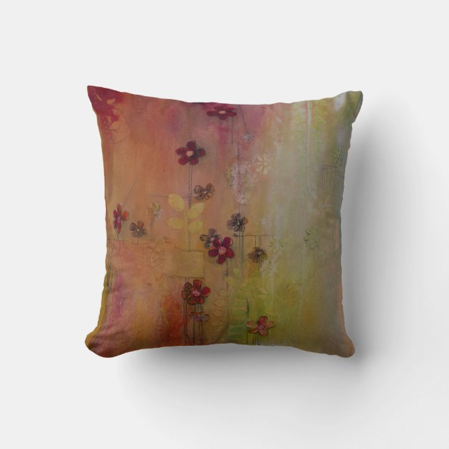 Almohada de las margaritas rojas y blancas (Anverso)