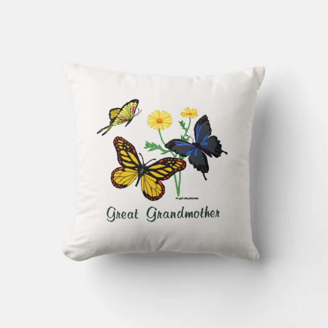 Almohada de las mariposas de la bisabuela (Anverso)