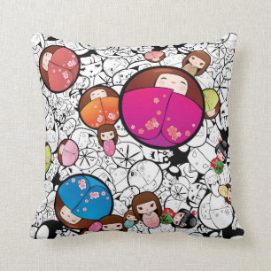 Almohada de las muñecas de Kokeshi