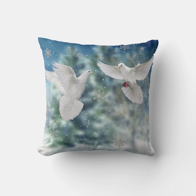 Almohada de las palomas de las Felices Navidad (Anverso)