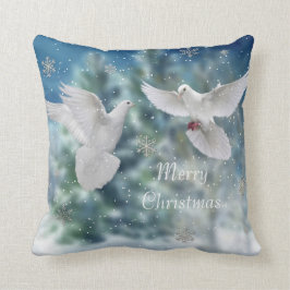Almohada de las palomas de las Felices Navidad