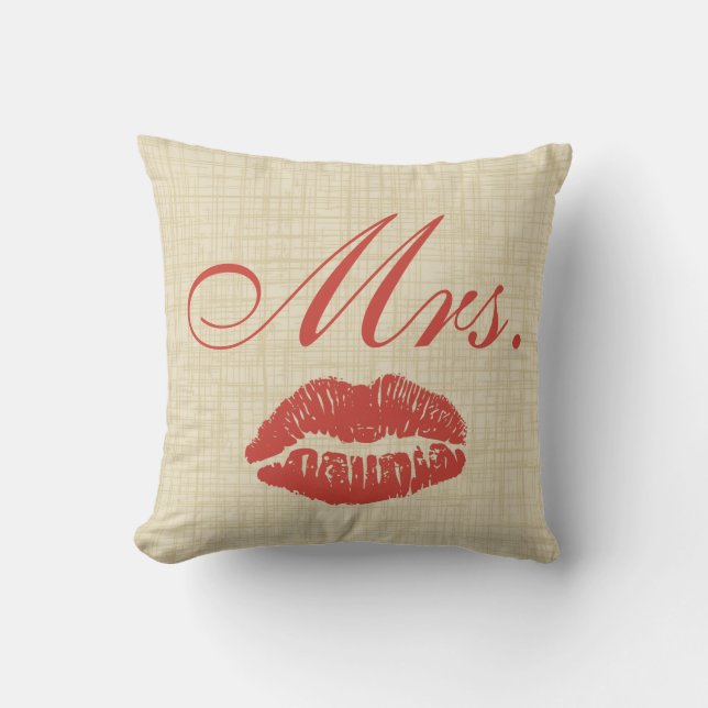 Almohada de las parejas, labios rojos de la señora (Anverso)