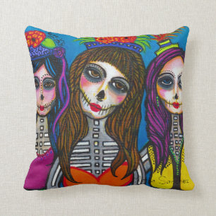 Almohada de Las Tres Catrinas