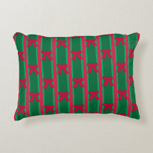 Almohada de lazo de Navidad a rayas divertida y el
