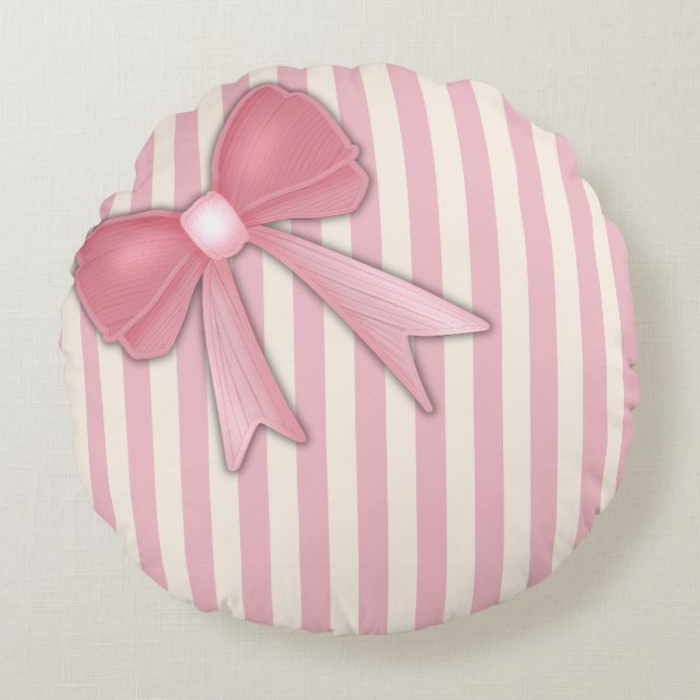 Almohada de lazo rosa. (Anverso)