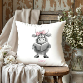 Almohada de lectura personalizada de vaca de las H