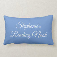 almohada de lectura personalizada, elegante y azul