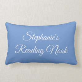 almohada de lectura personalizada, elegante y azul