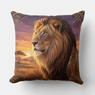 almohada de león art déco