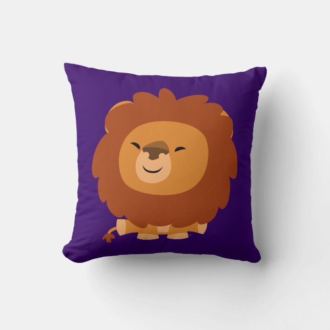 Almohada de león de dibujos animados lindo y mimos (Anverso)