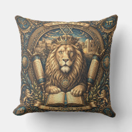 Almohada de león de ornamento tradicional judaico