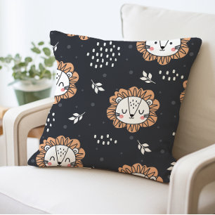 Almohada de león suave, animal decorativo infantil