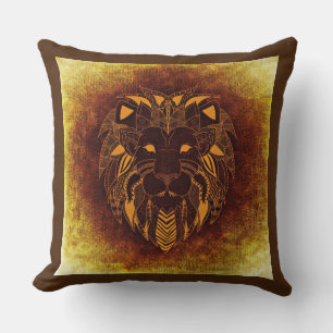 almohada de león tribal